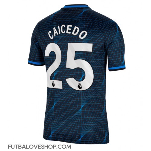 Dres Chelsea Moises Caicedo #25 Preč 2023-24 Krátky Rukáv